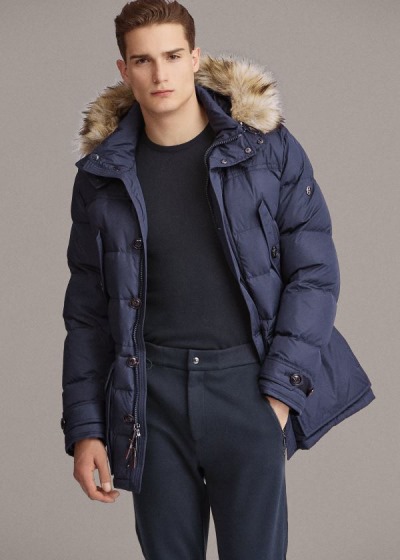 Ralph Lauren RLX Faux-Fur-Trim Dunjakke Herre Danmark (LTIWY7248)